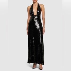 WeWoreWhat Black Sequin Backless Dress